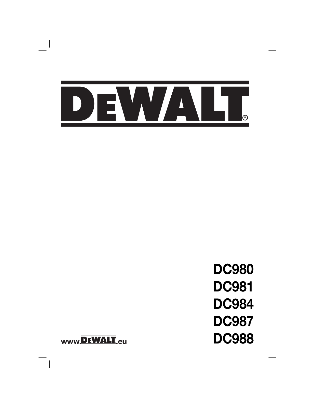DEWALT DC988VA User Manual