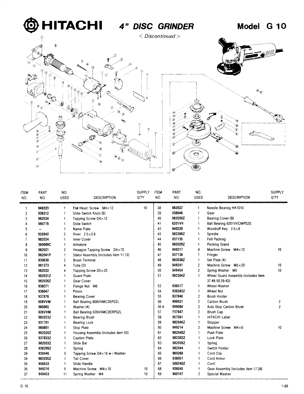 Hitachi G10 User Manual