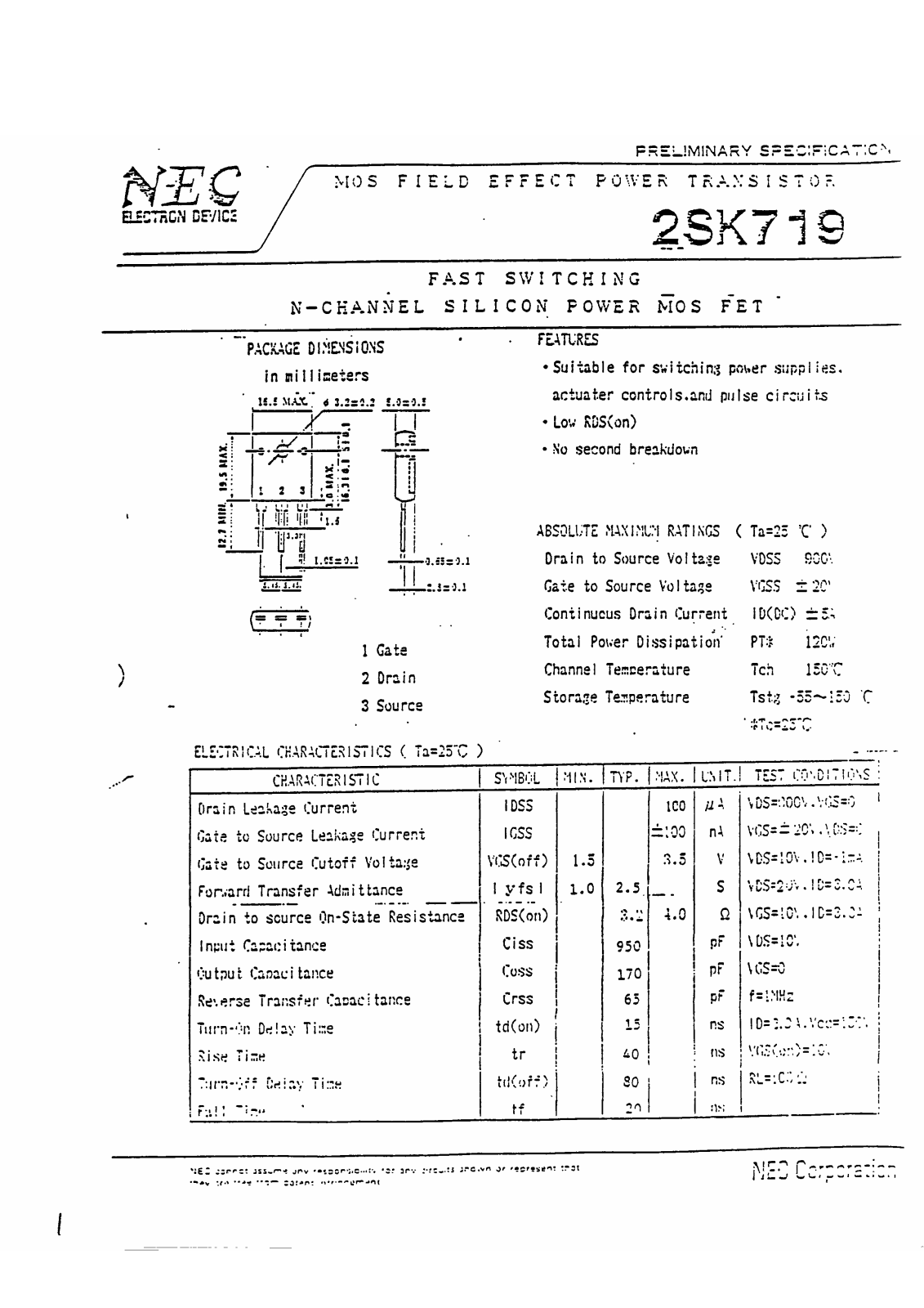 Datasheet 2SK719 Specification - ManualMachine.com