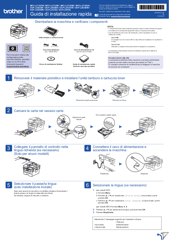 Brother MFCL2712DW, MFCL2712DN, MFCL2710DW, MFCL2710DN, DCPL2552DN