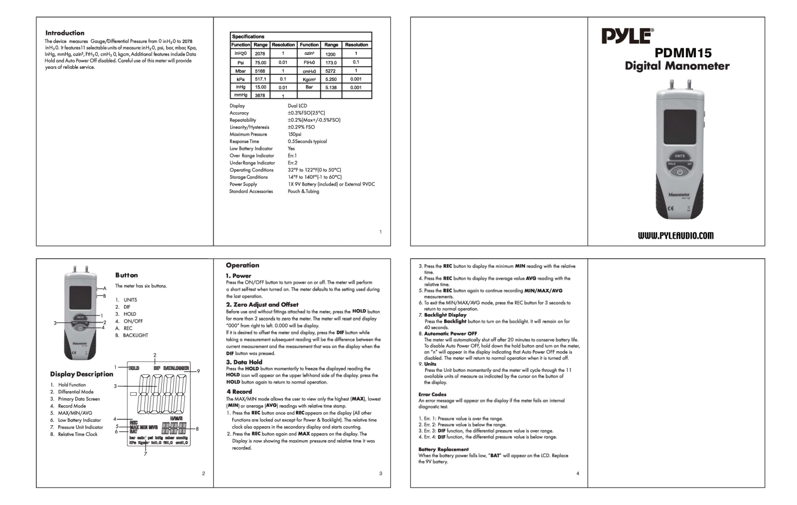 Pyle PDMM15 User guide - ManualMachine.com