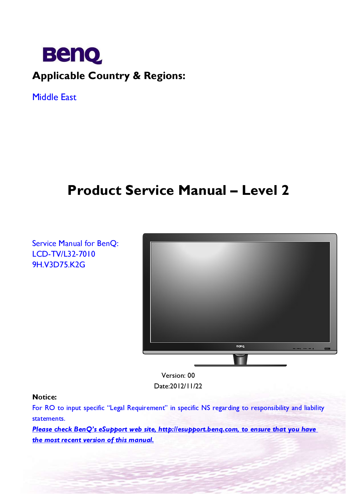 Benq L32-7010 Schematic