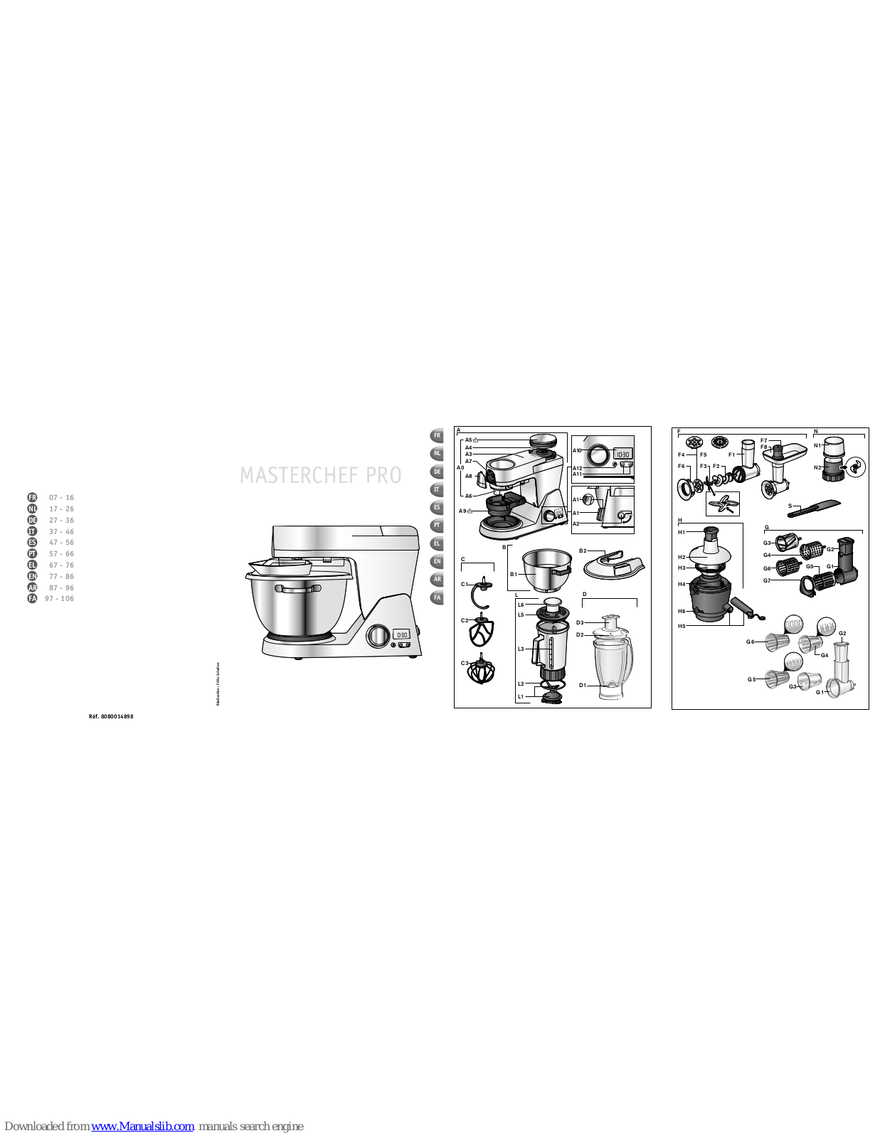 TEFAL MASTERCHEF PRO User Manual - ManualMachine.com