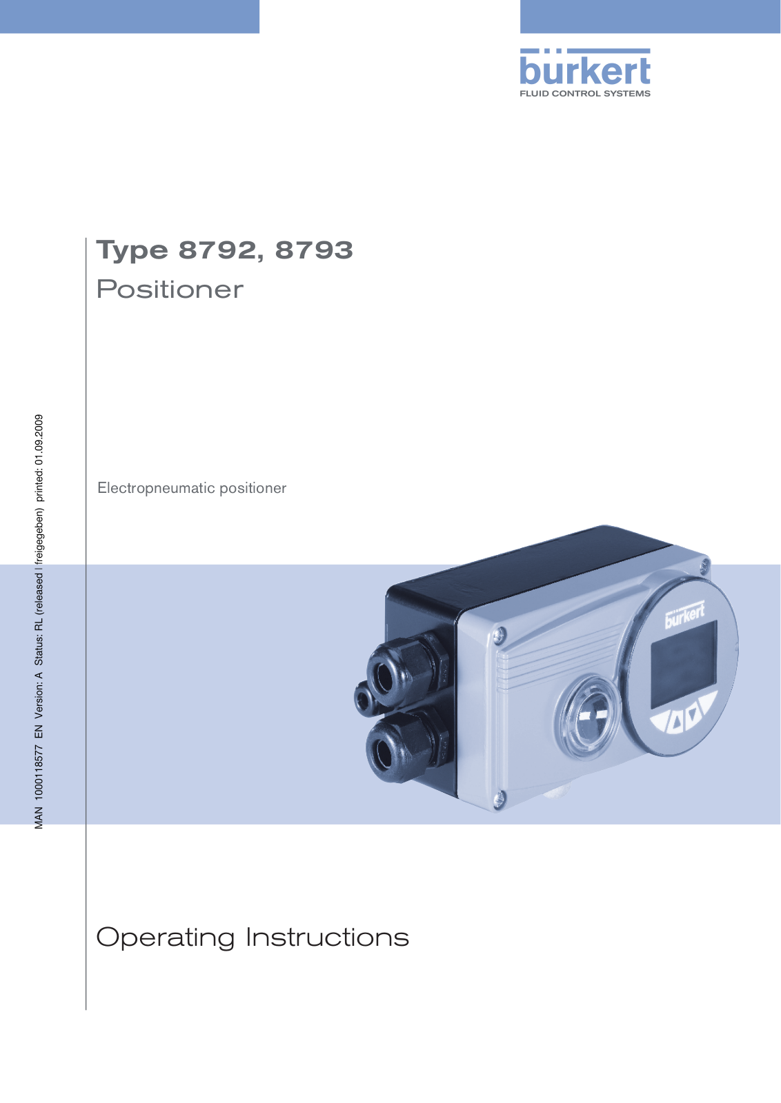 Burkert 8792, 8793 Operating Instructions Manual