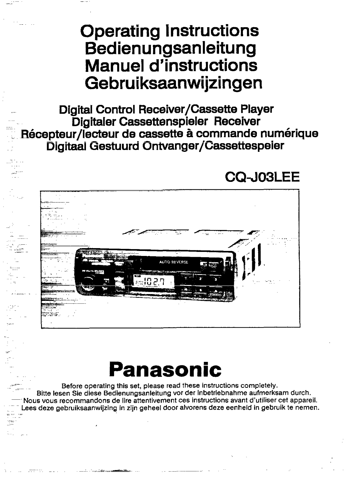 Panasonic CQ-J03L User Manual