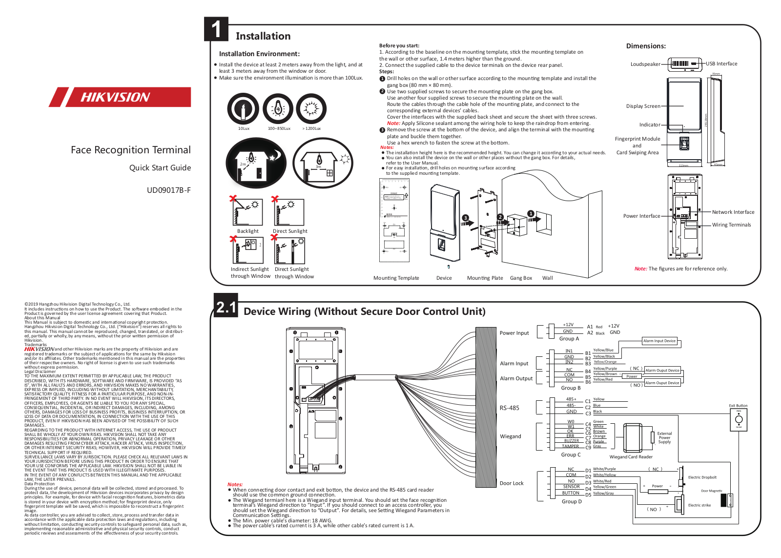 Hikvision UD09017B-F User Manual