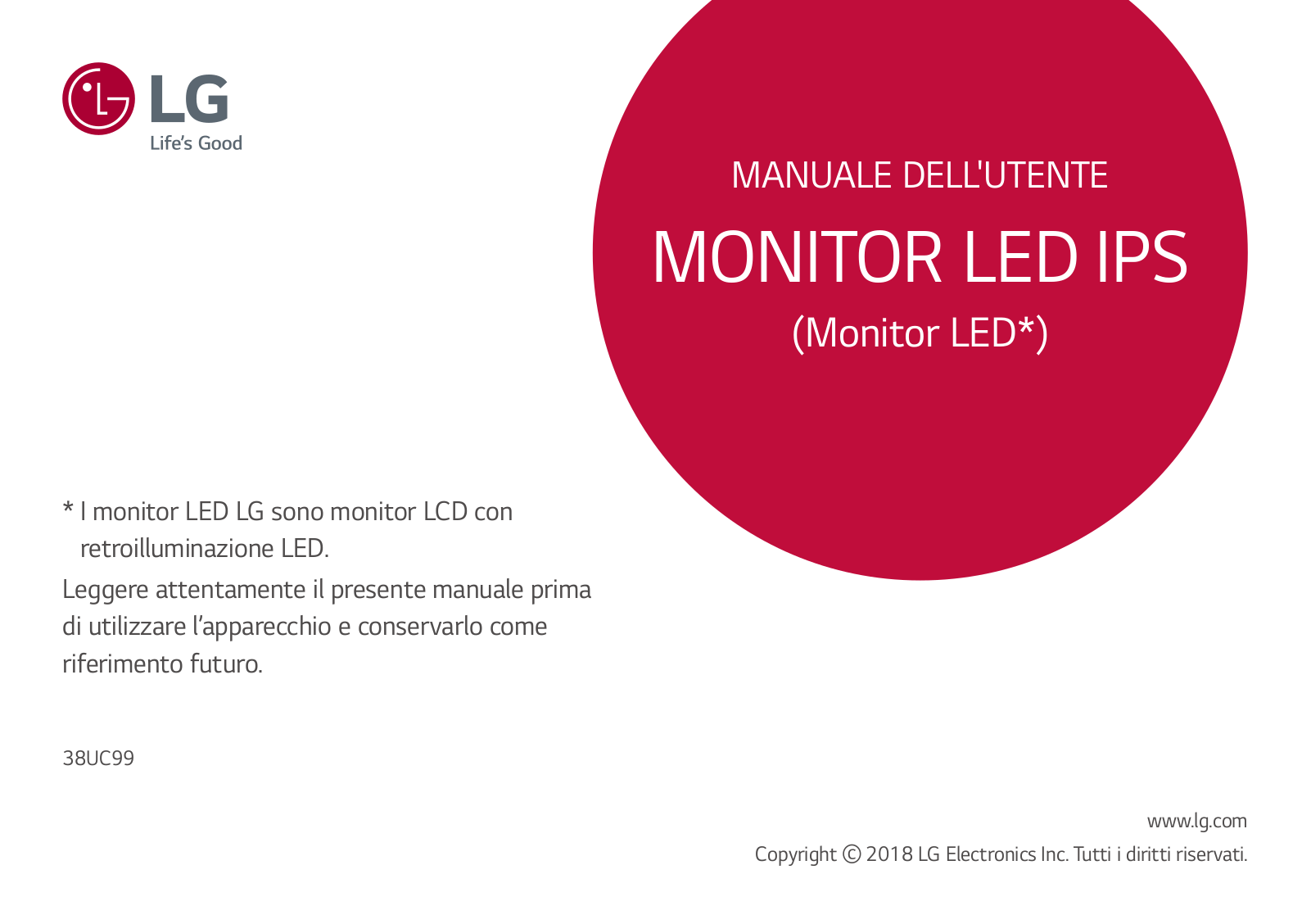 LG 38UC99-W User Manual