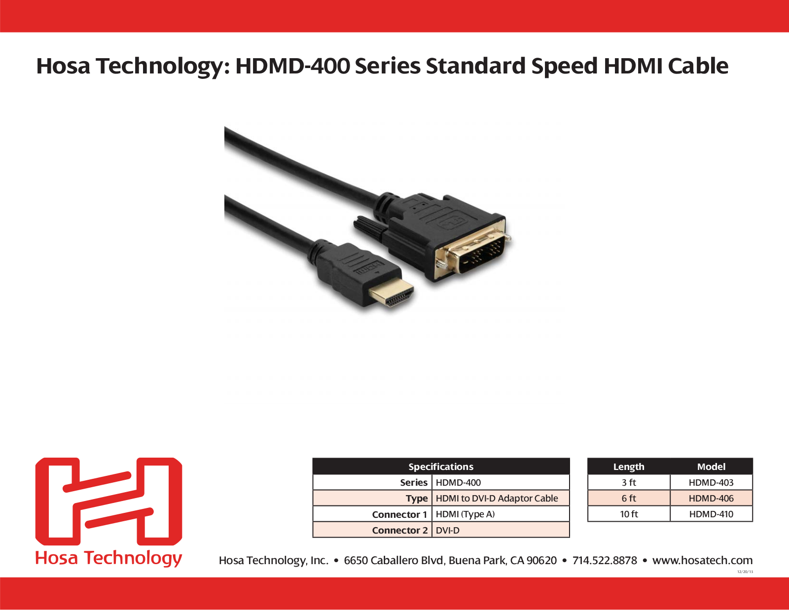 Hosa Technology HDMD-400 User Manual