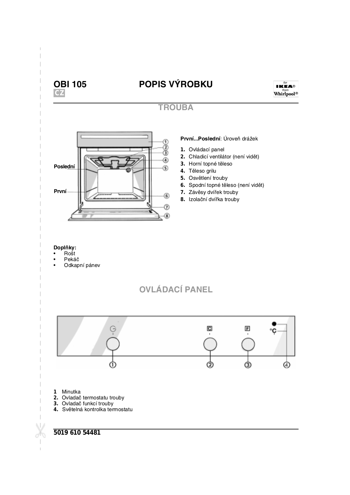 IKEA OBI 105 S, OBI 105 W Quick reference guide