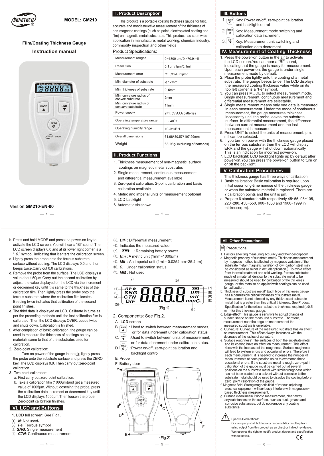 BENETECH GM210 User guide - ManualMachine.com