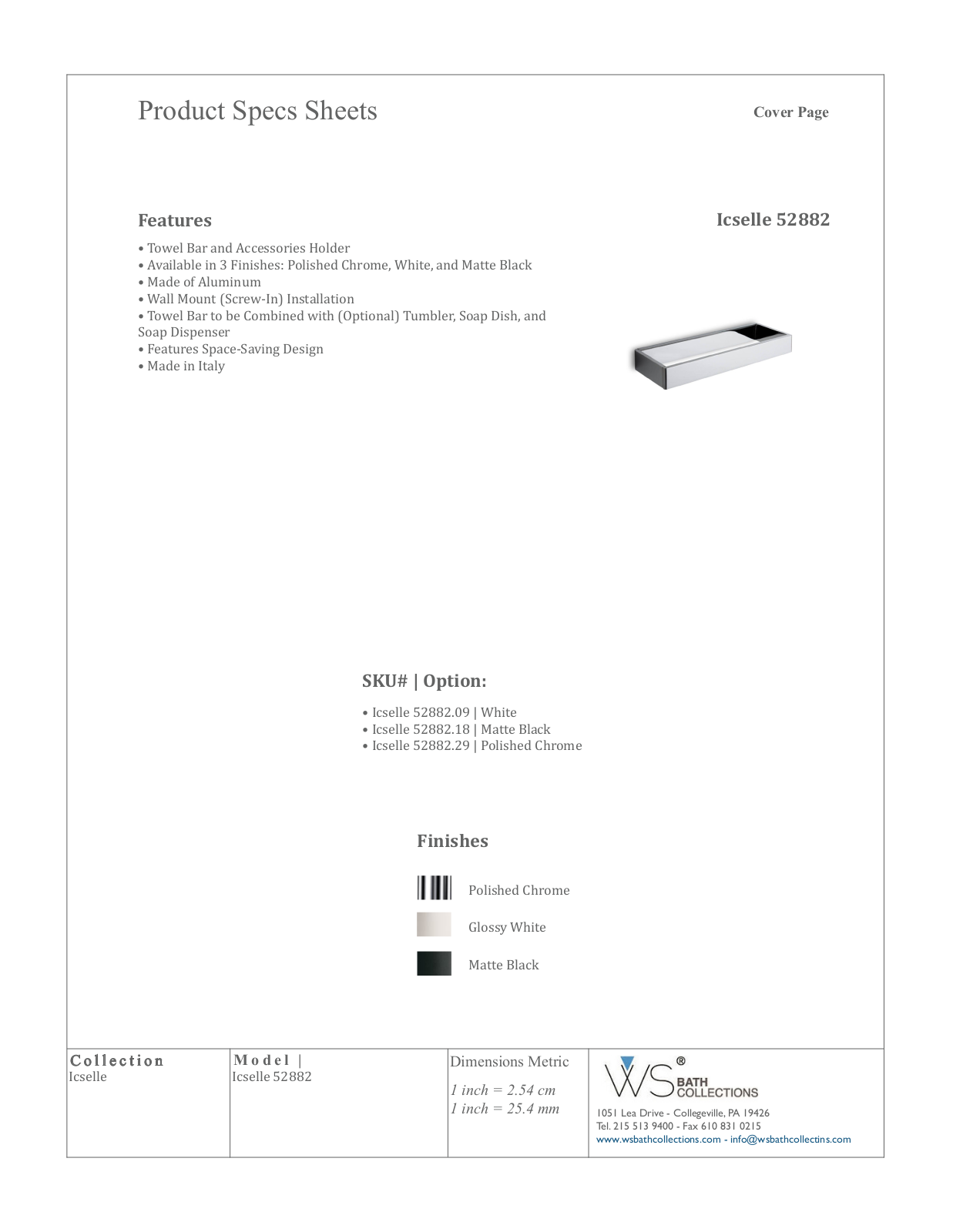 WS Bath Collections WSO3176 Specifications - ManualMachine.com