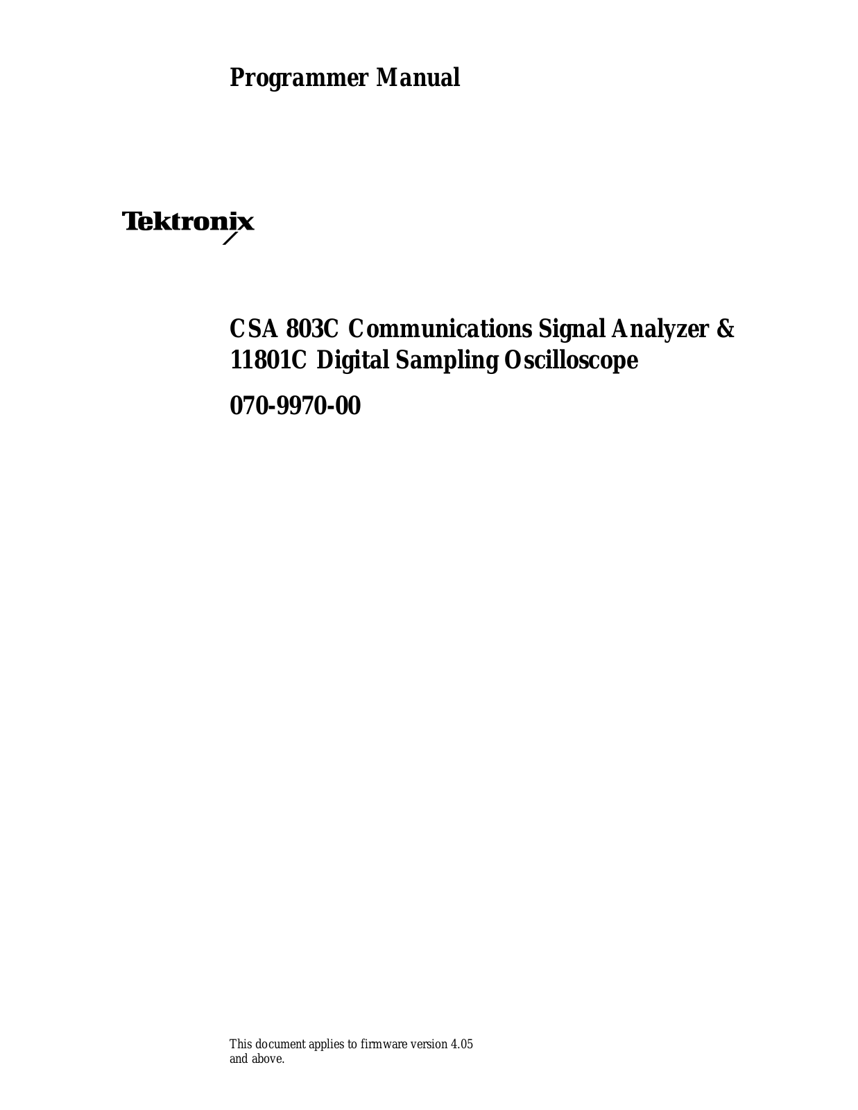 Tektronix csa803, 11801c schematic