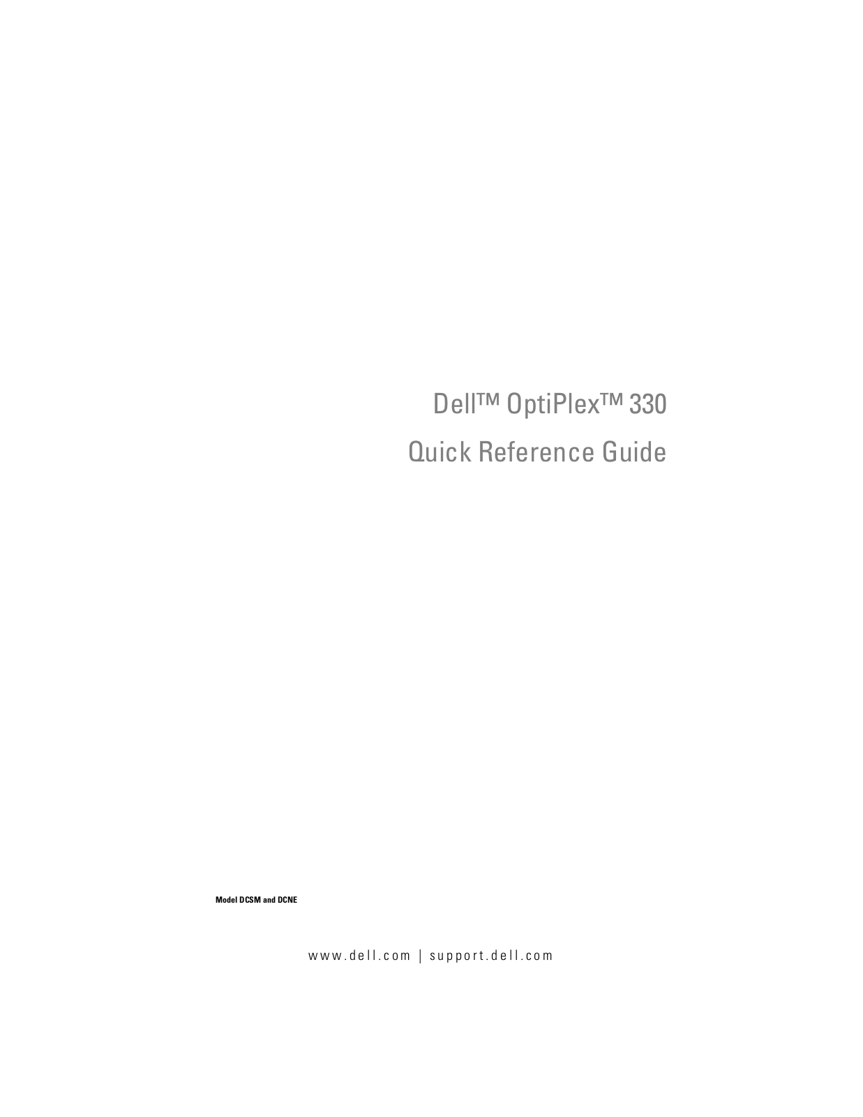 Dell OptiPlex 330 User Manual