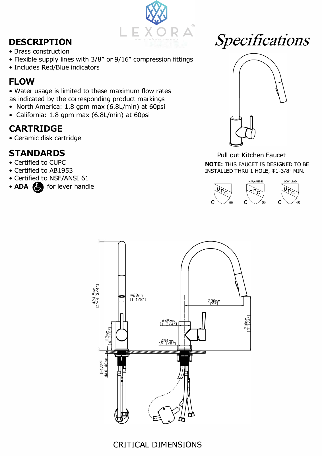 Lexora LKFS8011BN, LKFS8011CH Specifications - ManualMachine.com