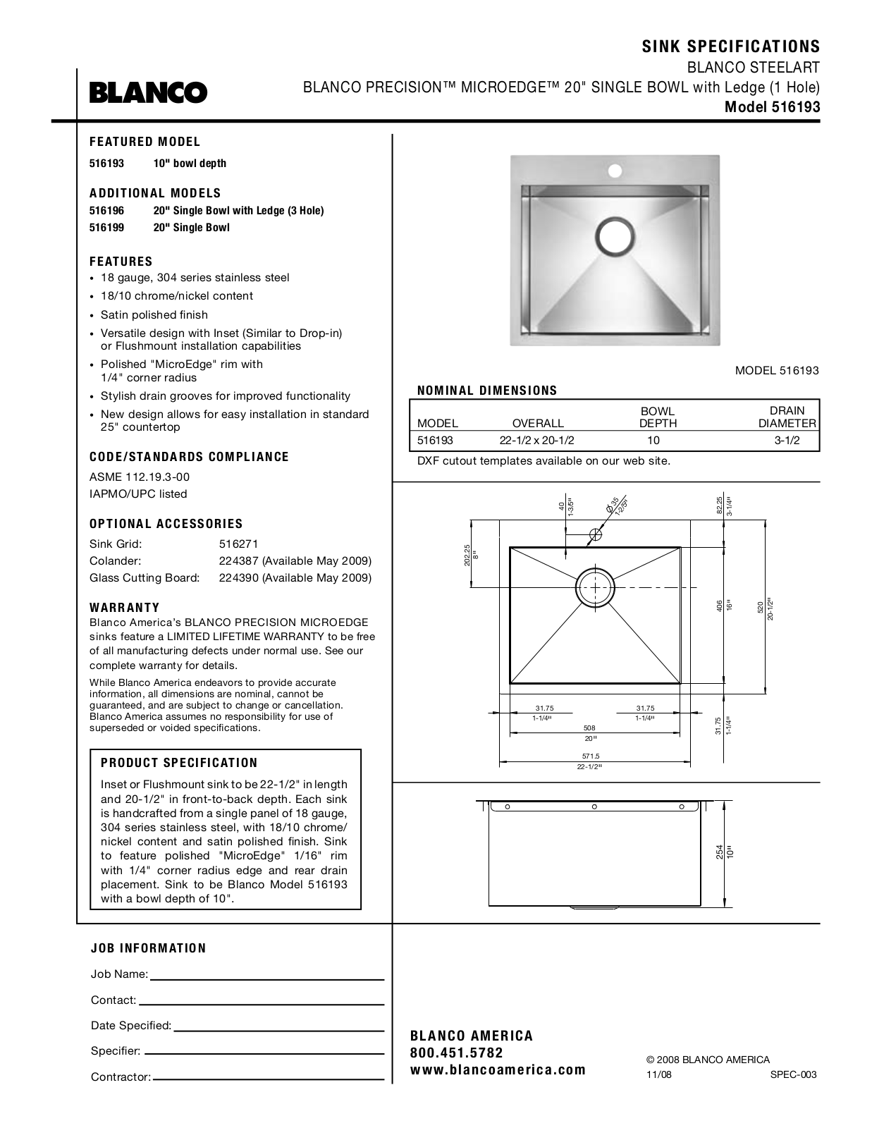 Blanco 516193 User Manual