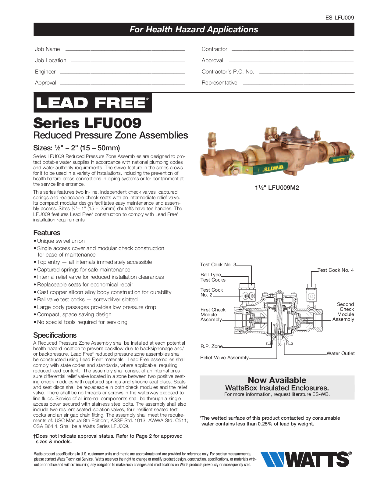 Watts LFU009 User Manual