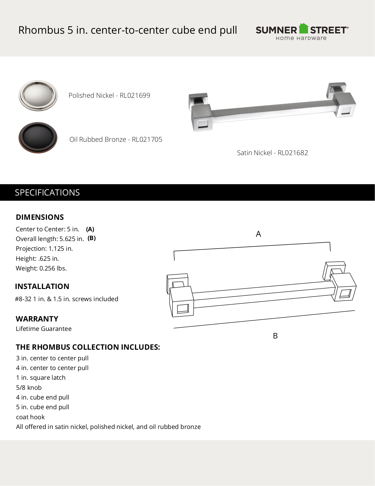 Sumner Street Home Hardware CTHD1088 Specifications - ManualMachine.com