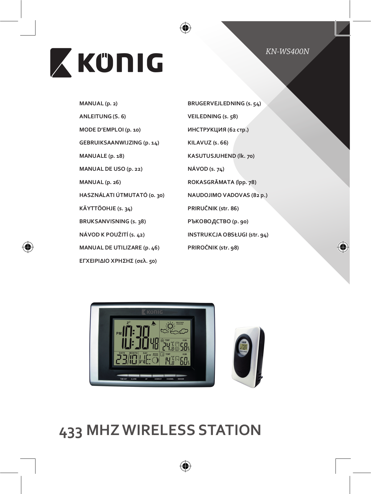 Konig 433 MHZ WIRELESS STATION User Manual