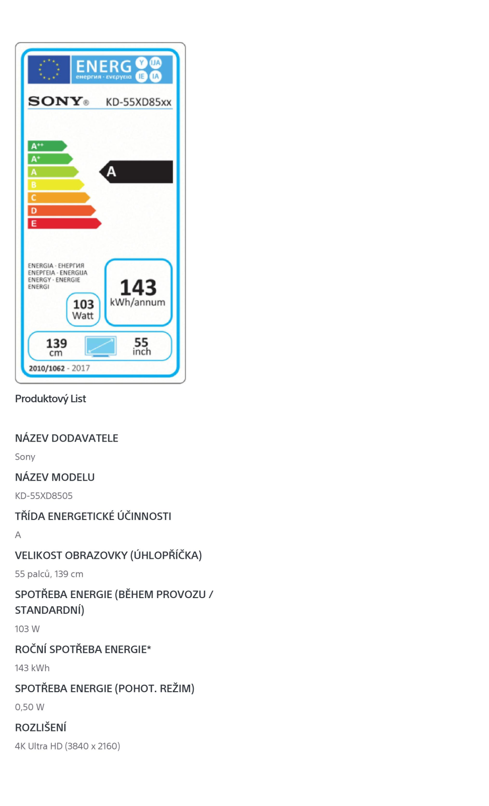 Sony KD-55XD8505B User Manual