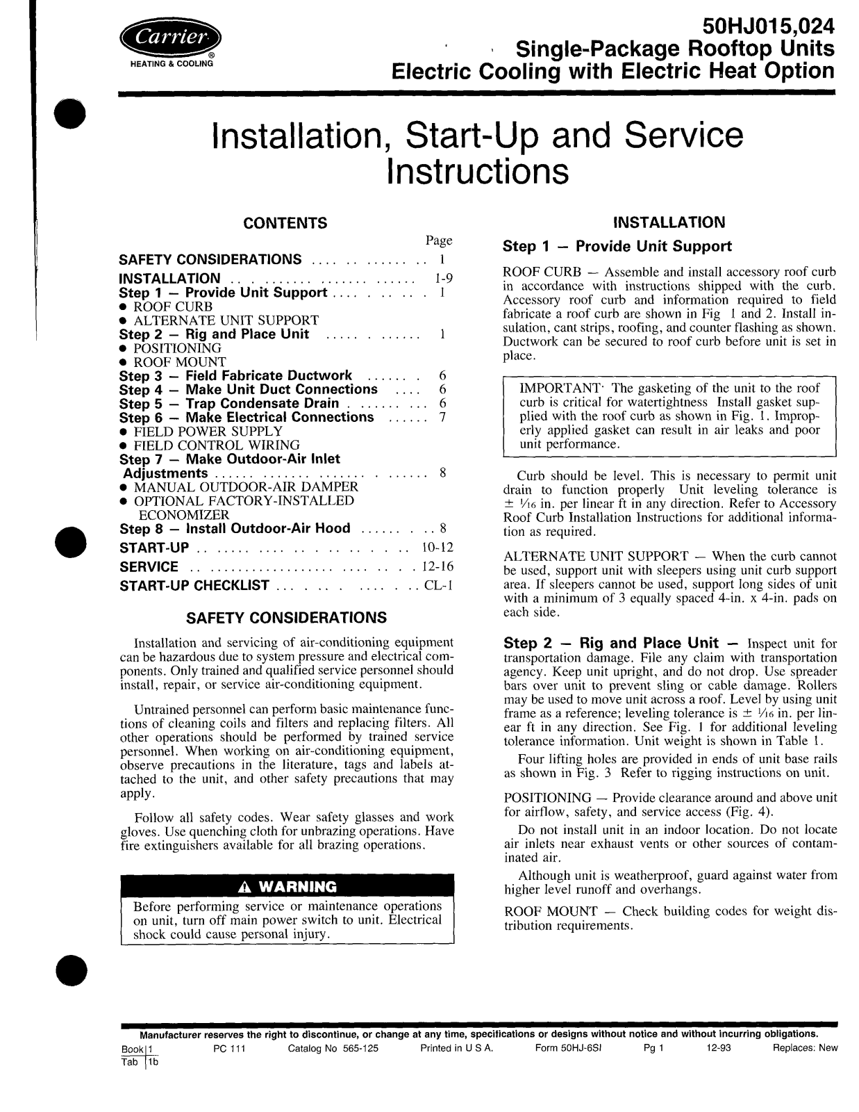 Carrier 24 User Manual
