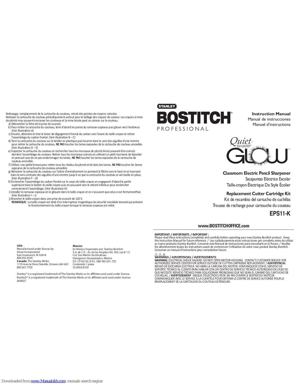 Bostitch EPS11-K Instruction Manual