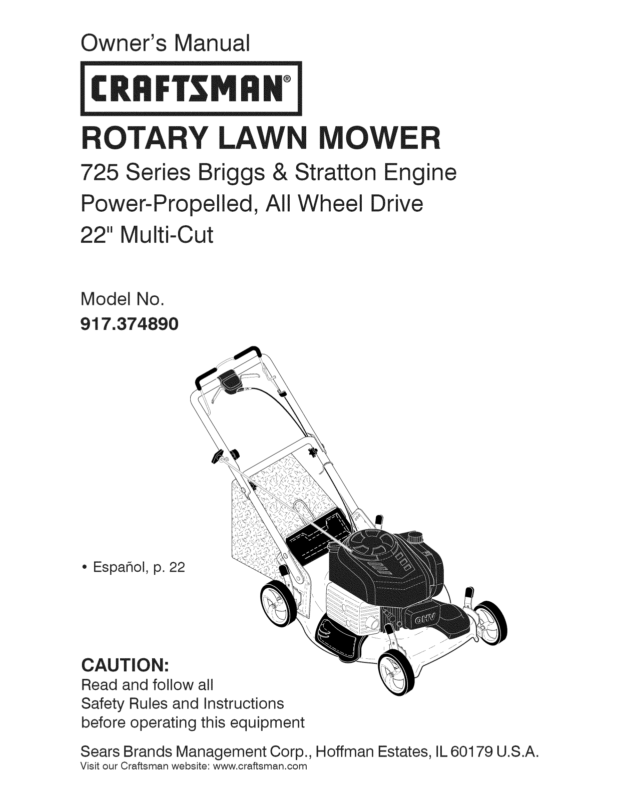 Craftsman 917374890 Owner’s Manual