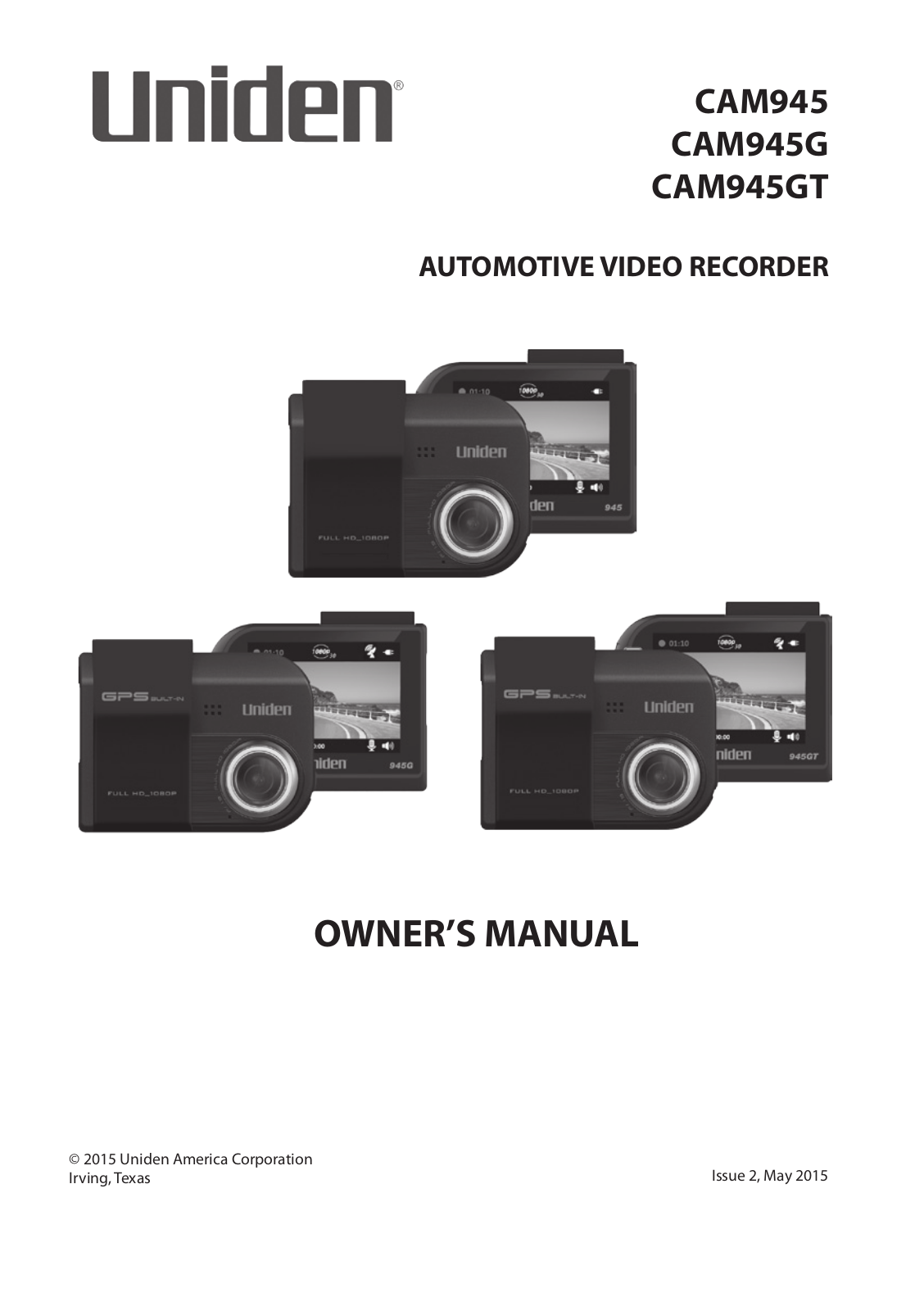 Uniden CAM945, CAM945G, CAM945GT User Manual