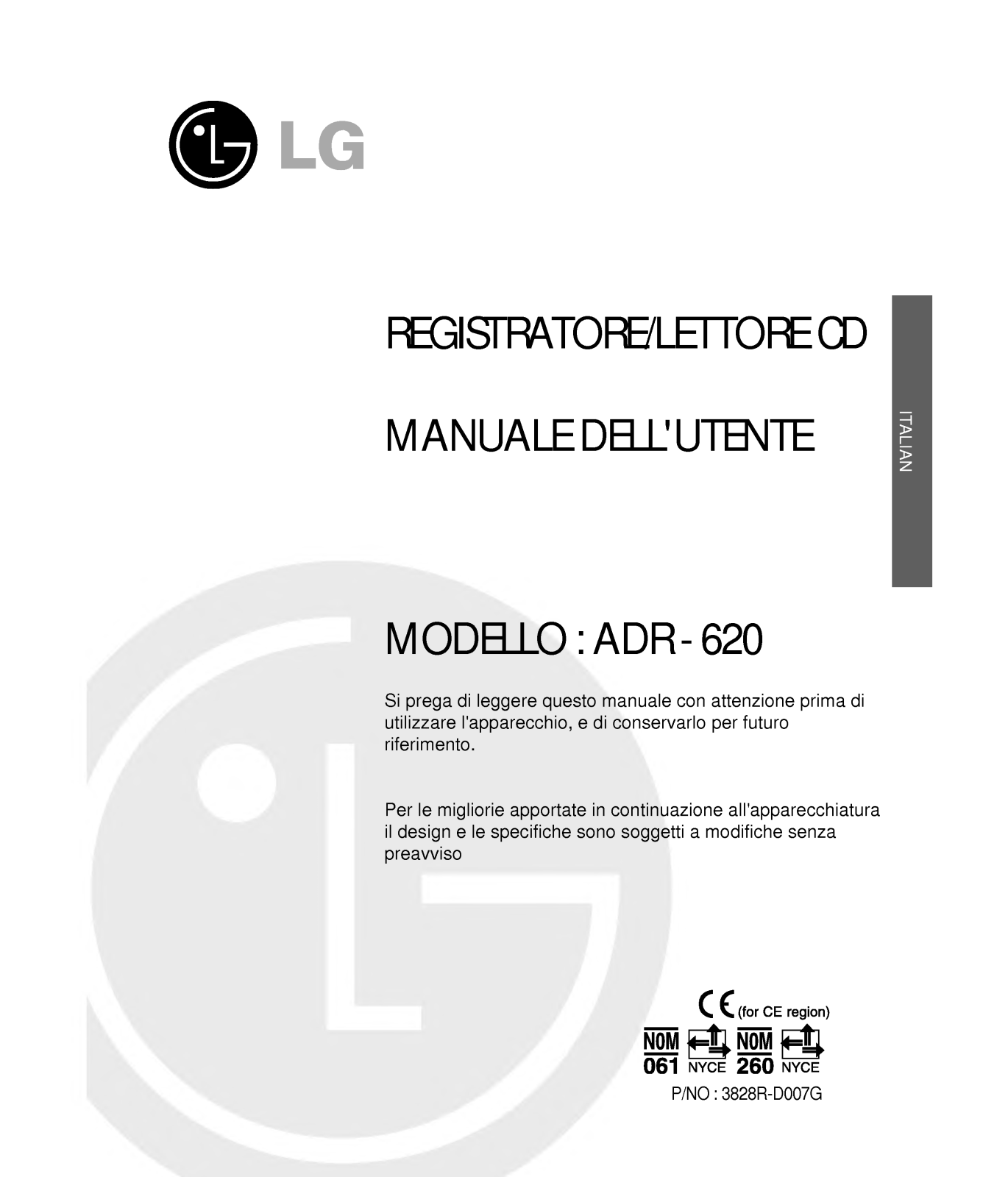 Lg ADR-620 User Manual