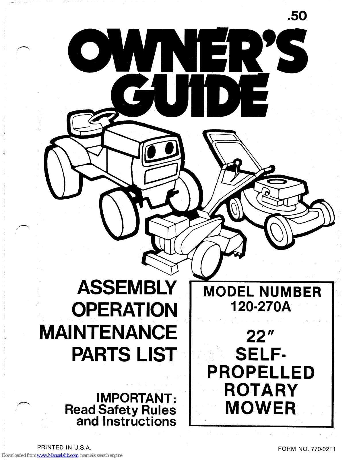 MTD 120-270A Owner's Manual