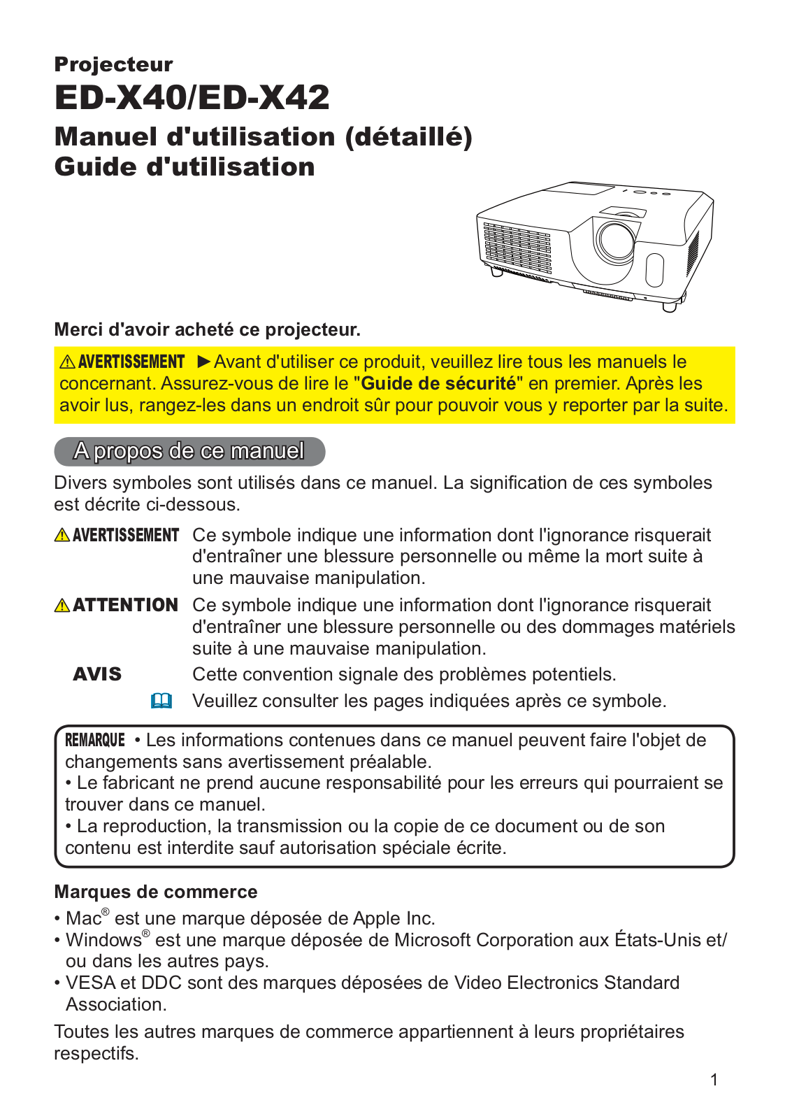 HITACHI ED-X40, ED-X42 User Manual