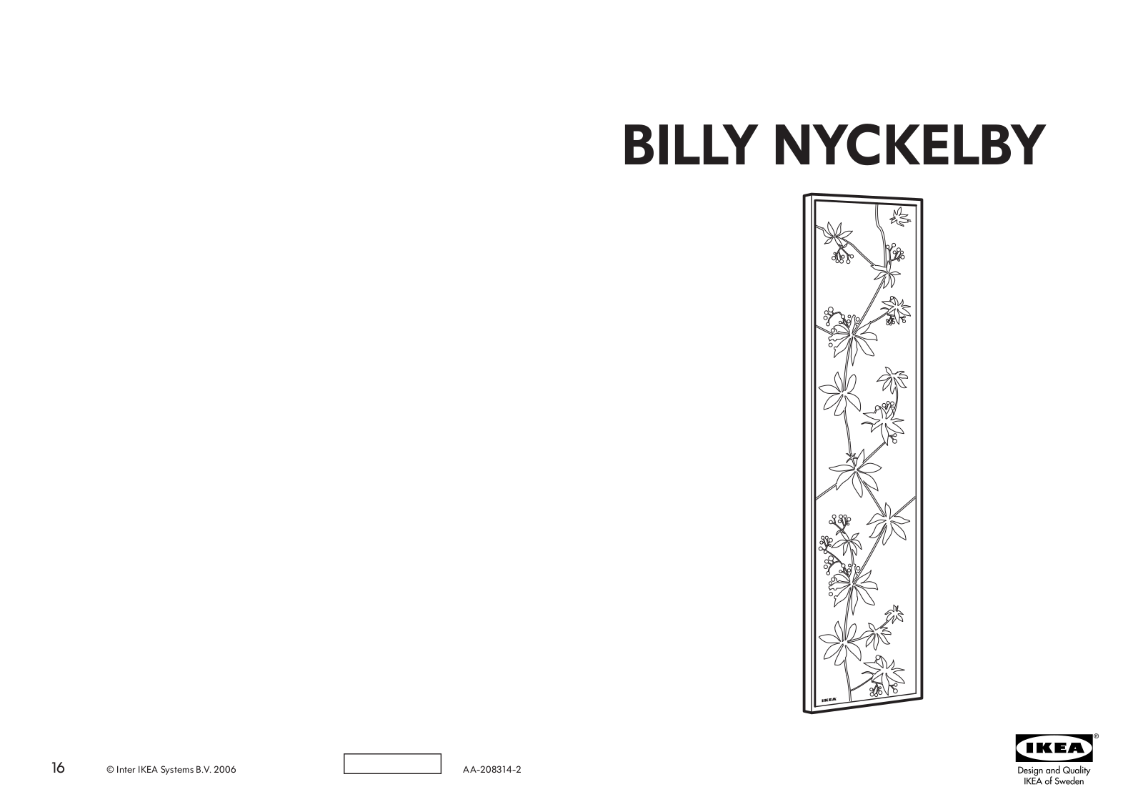IKEA BILLY NYCKELBY GLASS DOOR16X76 Assembly Instruction