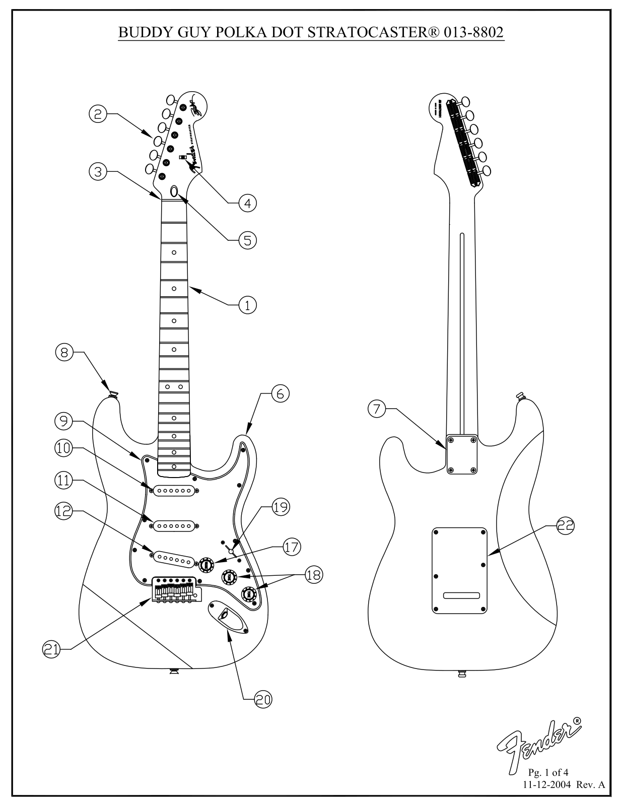 Fender Buddy-Guy-Standard-Stratocaster Service Manual