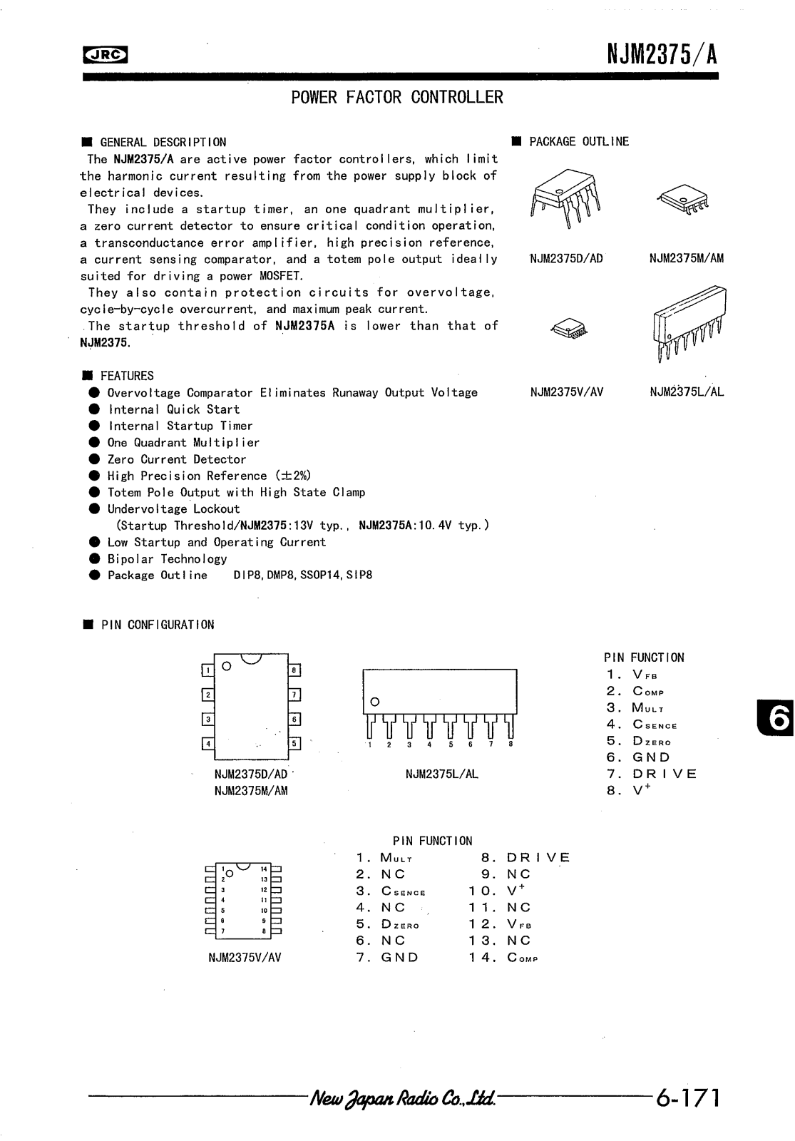 JRC NJM2375, NJM2375A User Manual