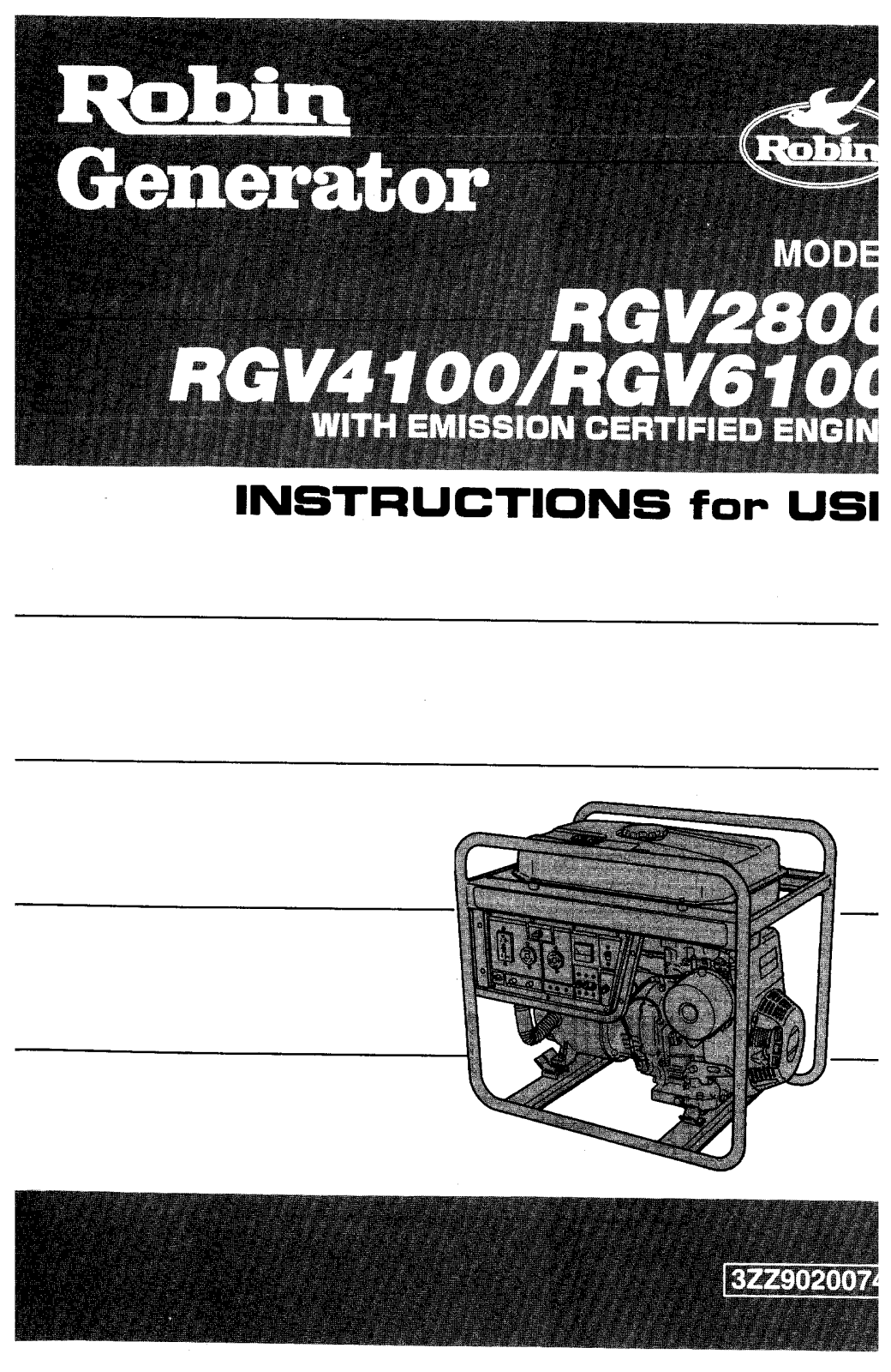 Subaru Robin Power Products RGV2800 User Manual