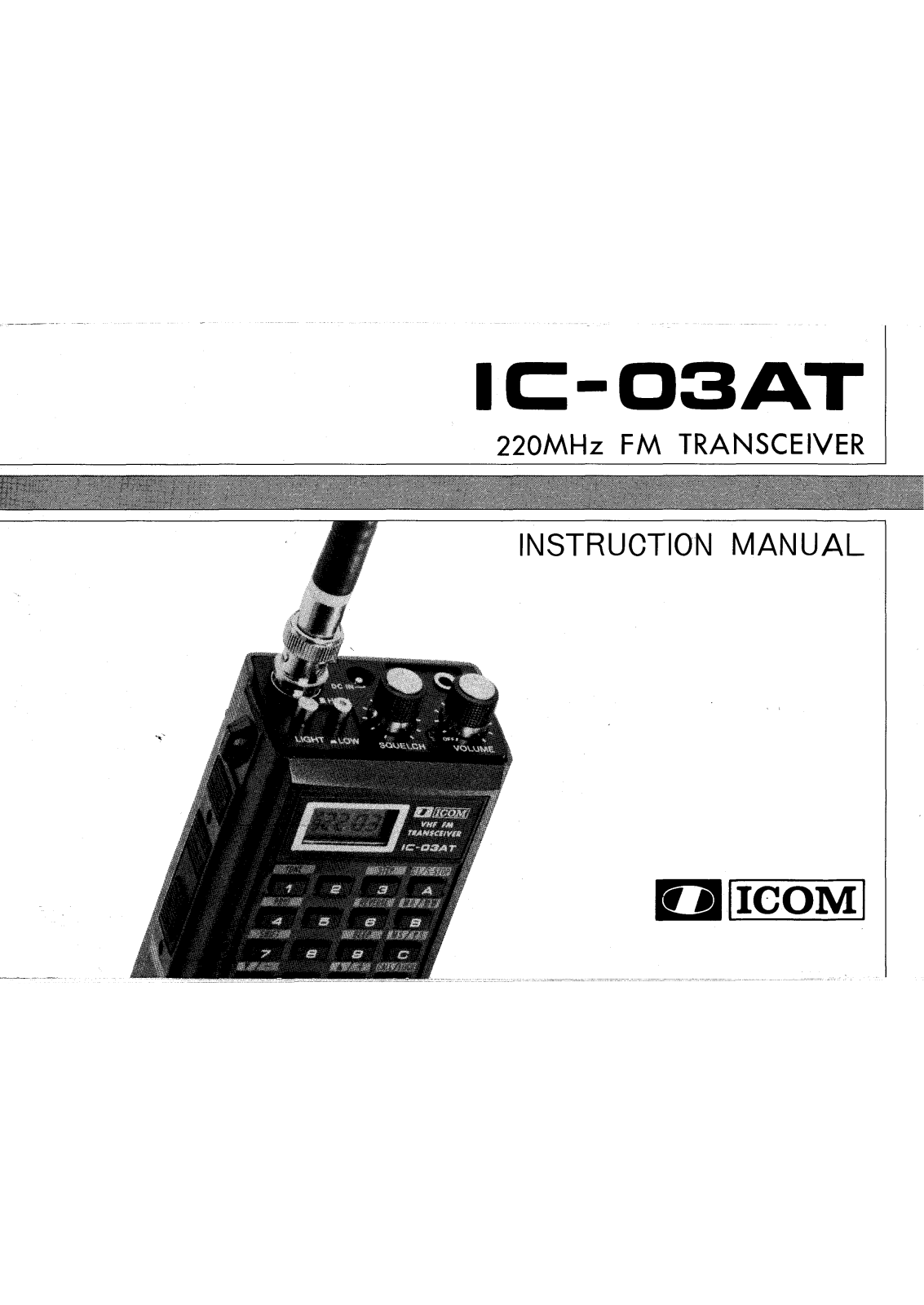 Icom IC-03AT User Manual