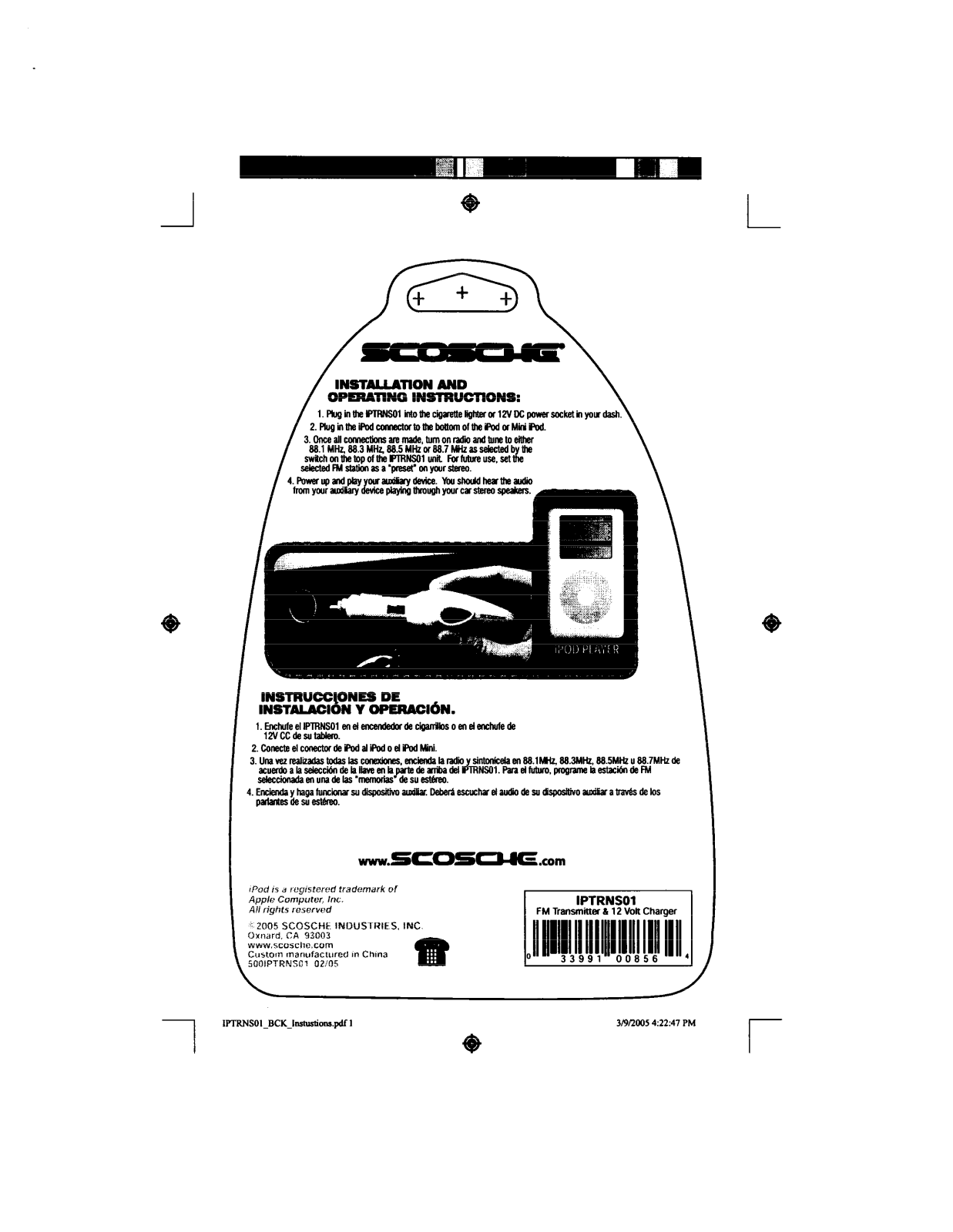 Scosche IPTRNS01 Users Manual