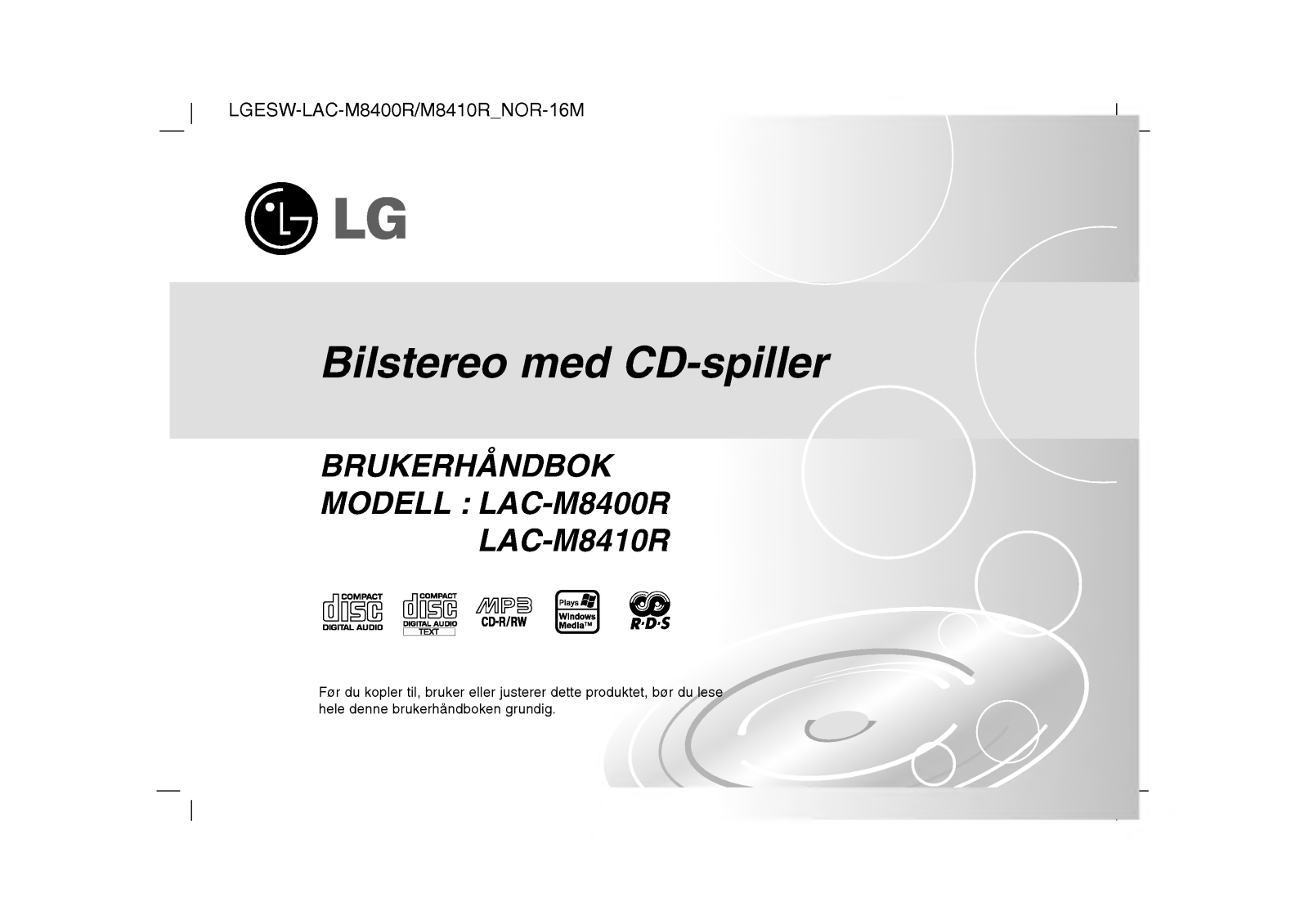 Lg LAC-M8410R, LAC-M8400R User Manual