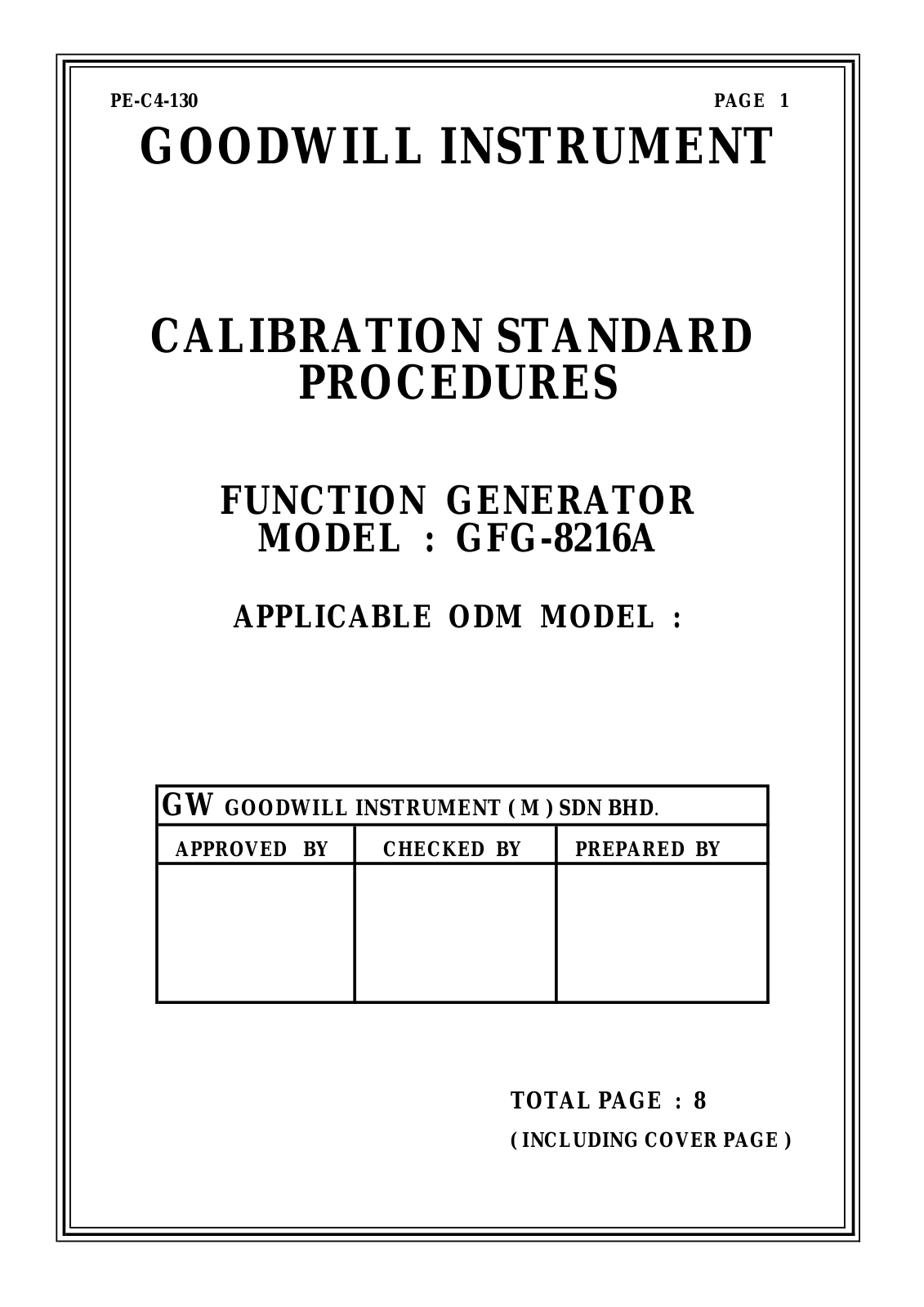 TENMA GFG-8216A User Manual