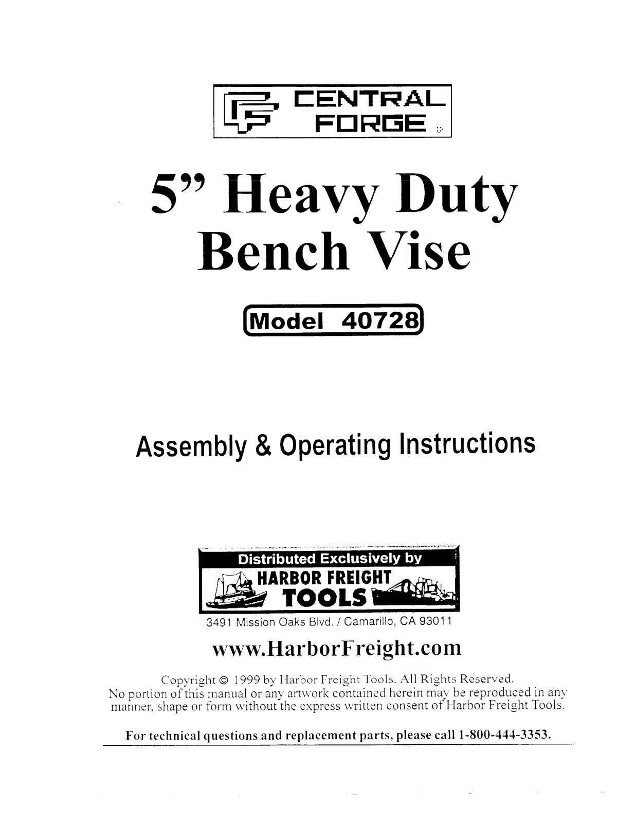 Harbor Freight Tools 40728 User Manual