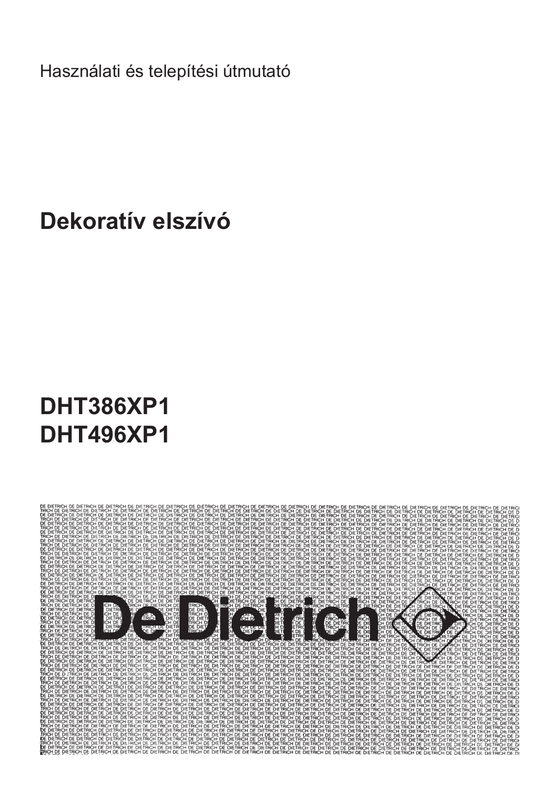 De dietrich DHT386XP1, DHT496XP1 User Manual