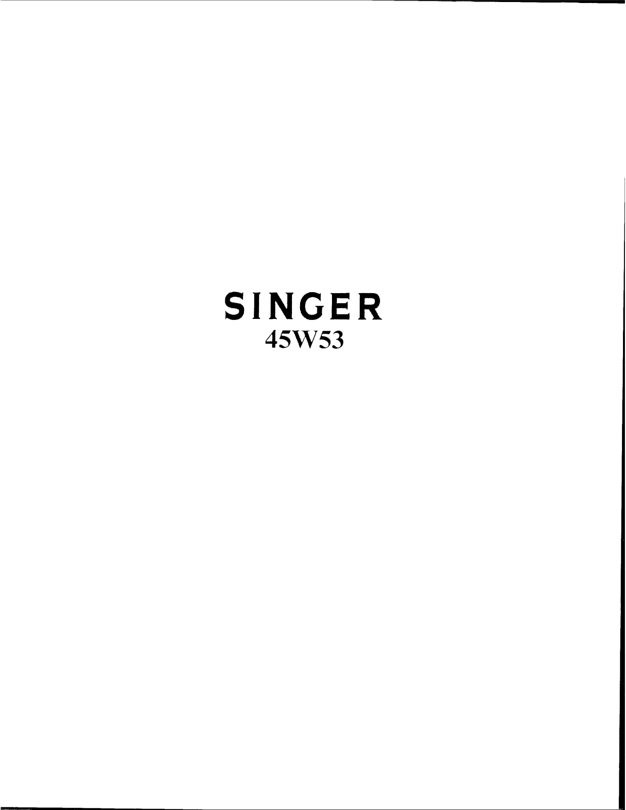 Singer 45W53 User Manual