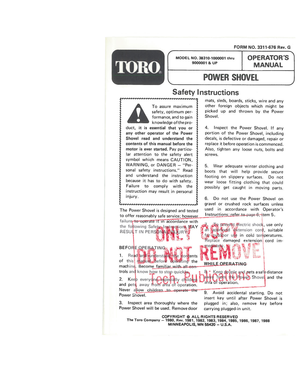 Toro 38310 Operator's Manual