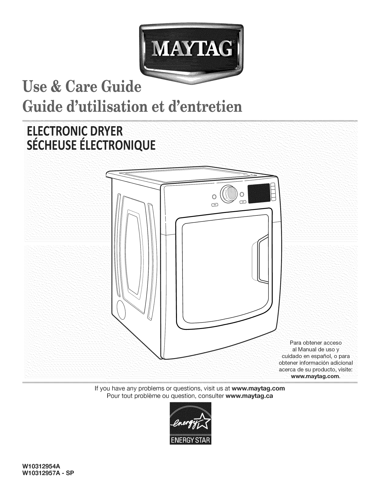 Maytag YMED6000XG0, YMED6000XG1, YMED6000XG2, YMED6000XG3, YMED6000XR0 Owner’s Manual