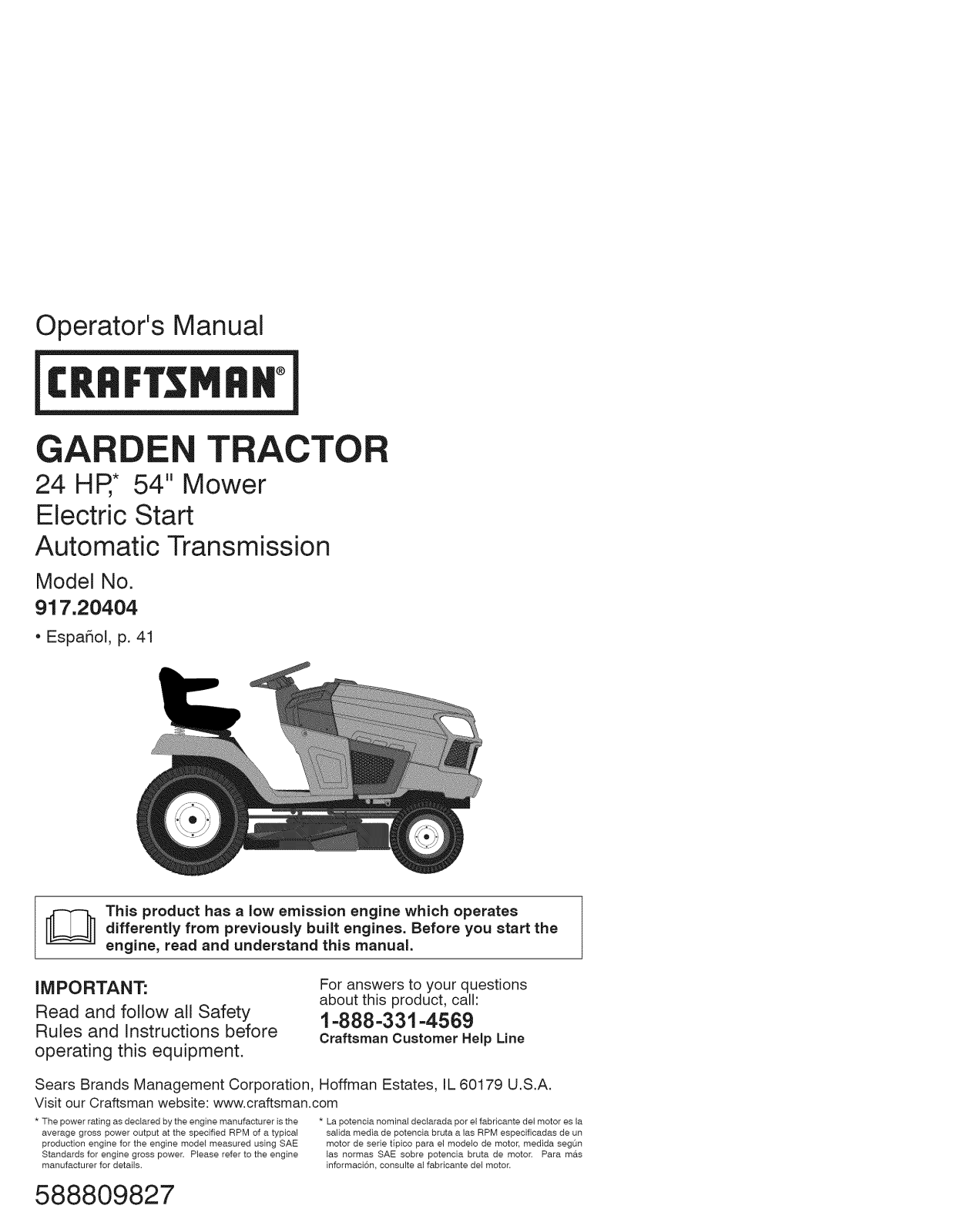 Craftsman 917204041 Owner’s Manual