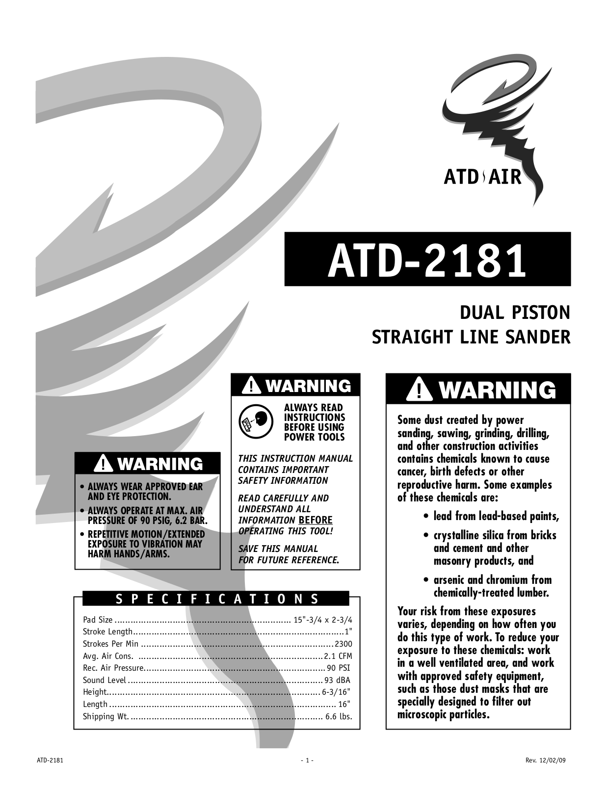 ATD Tools ATD-2181 user manual - ManualMachine.com