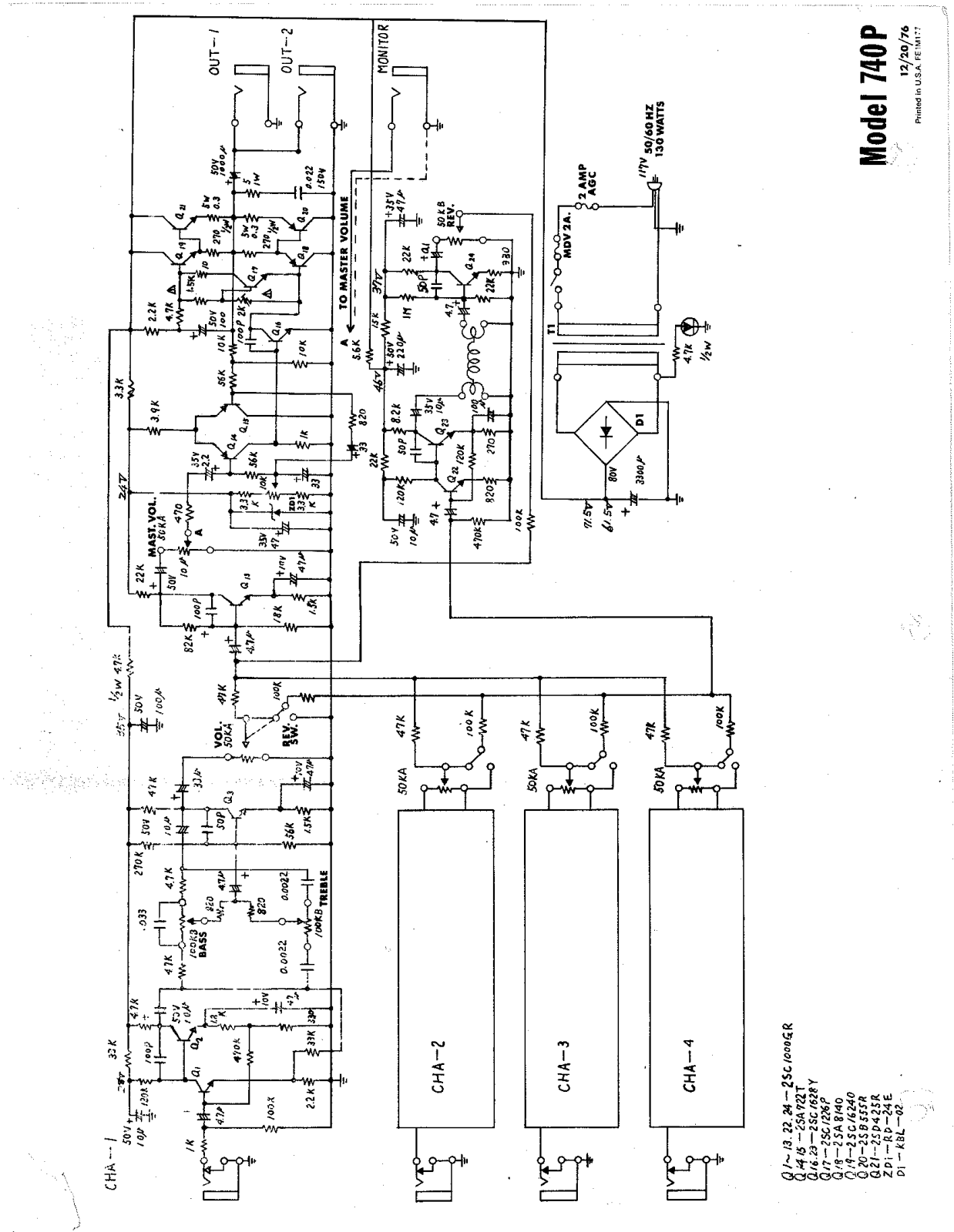 Univox 740p schematic