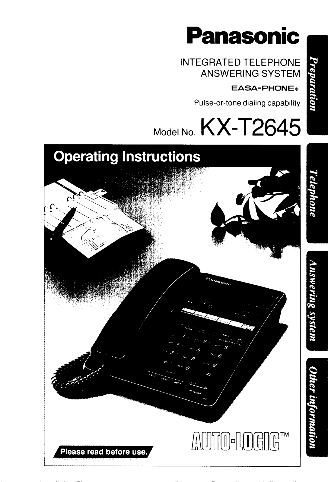 Panasonic kx-t2645 Operation Manual