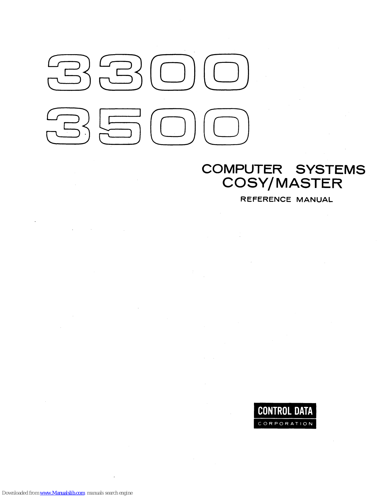 Control Data 3500, 3300 Reference Manual - ManualMachine.com