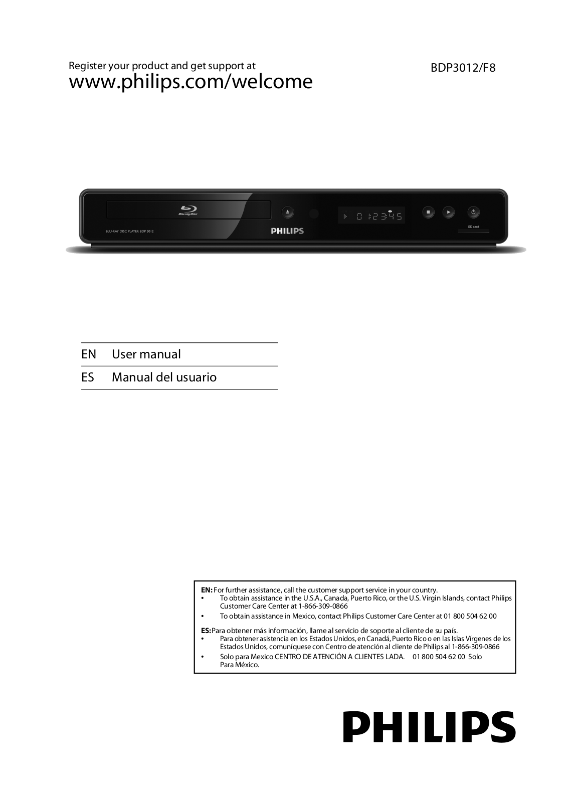 Philips BDP3012/F8 User Manual