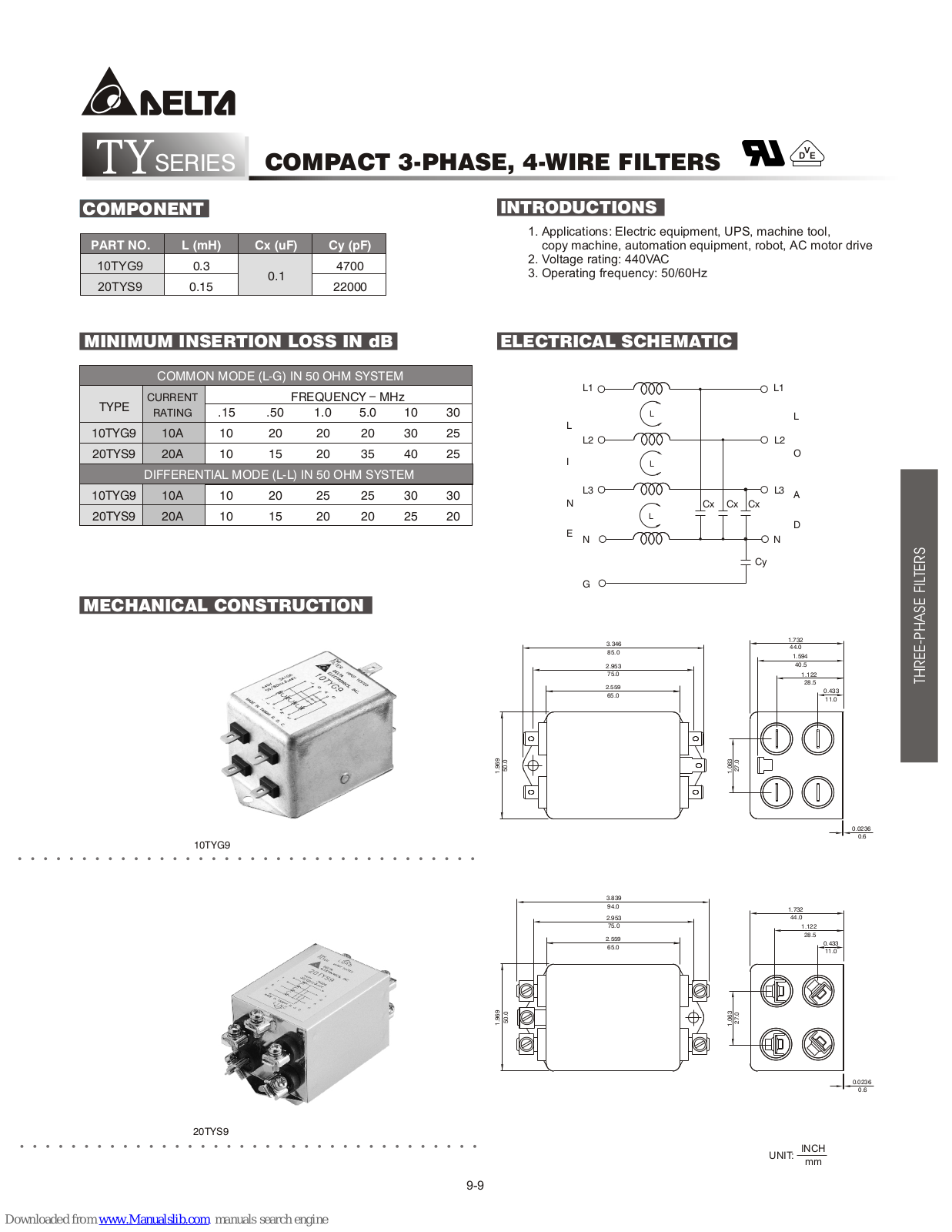 Datasheet 10TYG9, 20TYS9 Datasheet (Delta Electronics) - ManualMachine.com